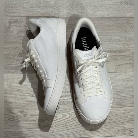 Kizik Irvine Ivory White Canvas Slip On Sneakers Unisex Size M’s 11.5 W’s 13 - Picture 2 of 13